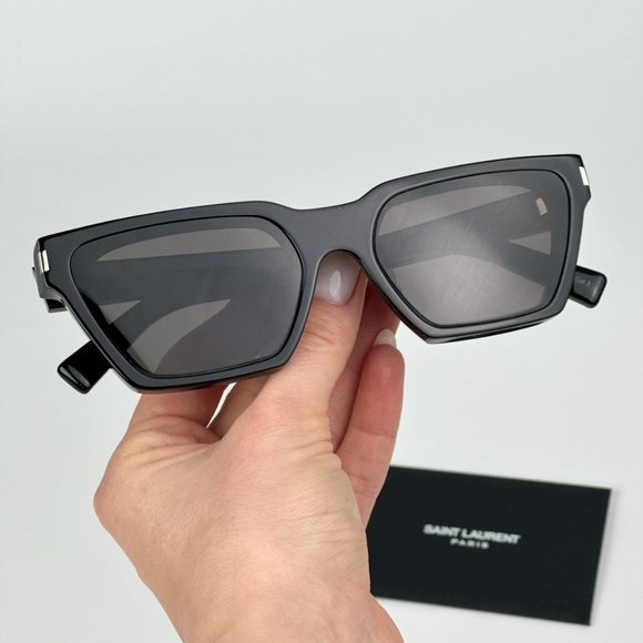 Saint Laurent SL633 CALISTA 001 BRAND NEW Sunglasses Black Cat Eye Unisex - Picture 8 of 14